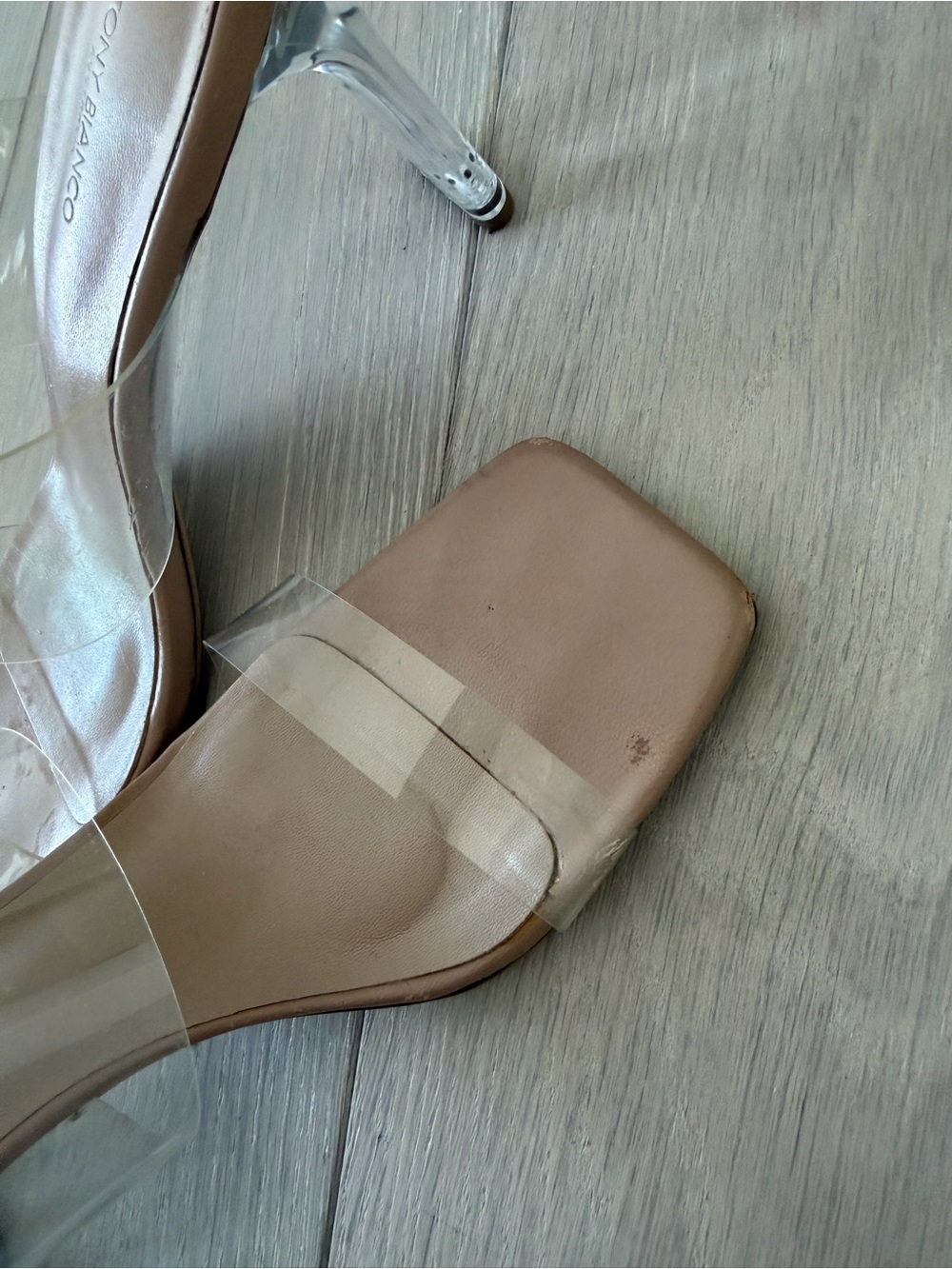 Tony Bianco Nude Clear Double-Strap heels - Picture 4 of 7